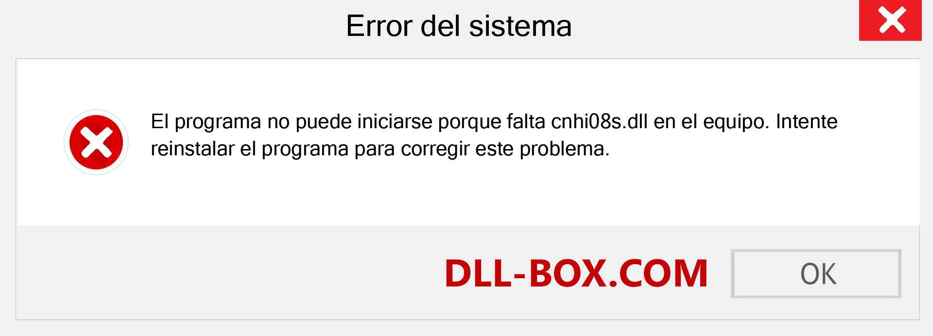 ¿Falta el archivo cnhi08s.dll ?. Descargar para Windows 7, 8, 10 - Corregir cnhi08s dll Missing Error en Windows, fotos, imágenes